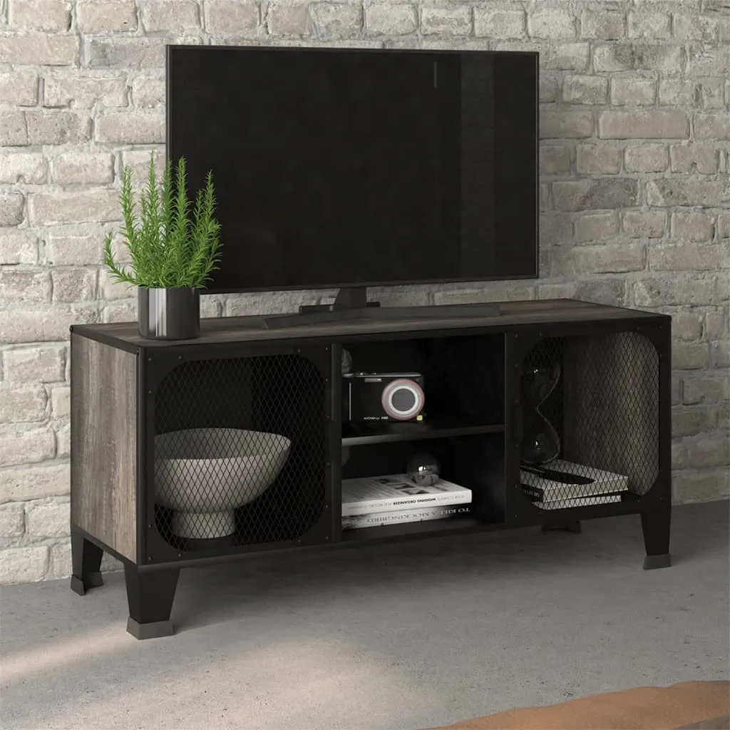 vidaXL Mobile Porta TV Grigio 105x36x47 cm in Metallo e MDF