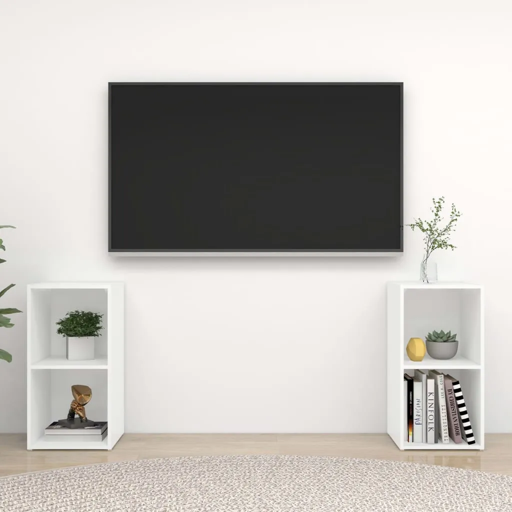 vidaXL Mobili Porta TV 2 pz Bianco 72x35x36,5 cm in Legno Multistrato