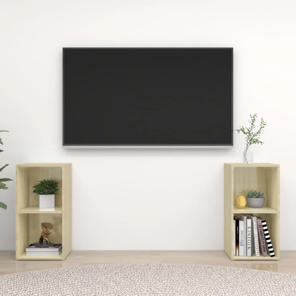 vidaXL Mobili TV 2 pz Rovere Sonoma 72x35x36,5 cm in Truciolato