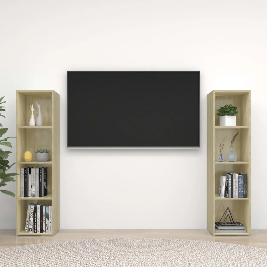 vidaXL Mobili TV 2 pz Rovere Sonoma 142,5x35x36,5 cm in Truciolato