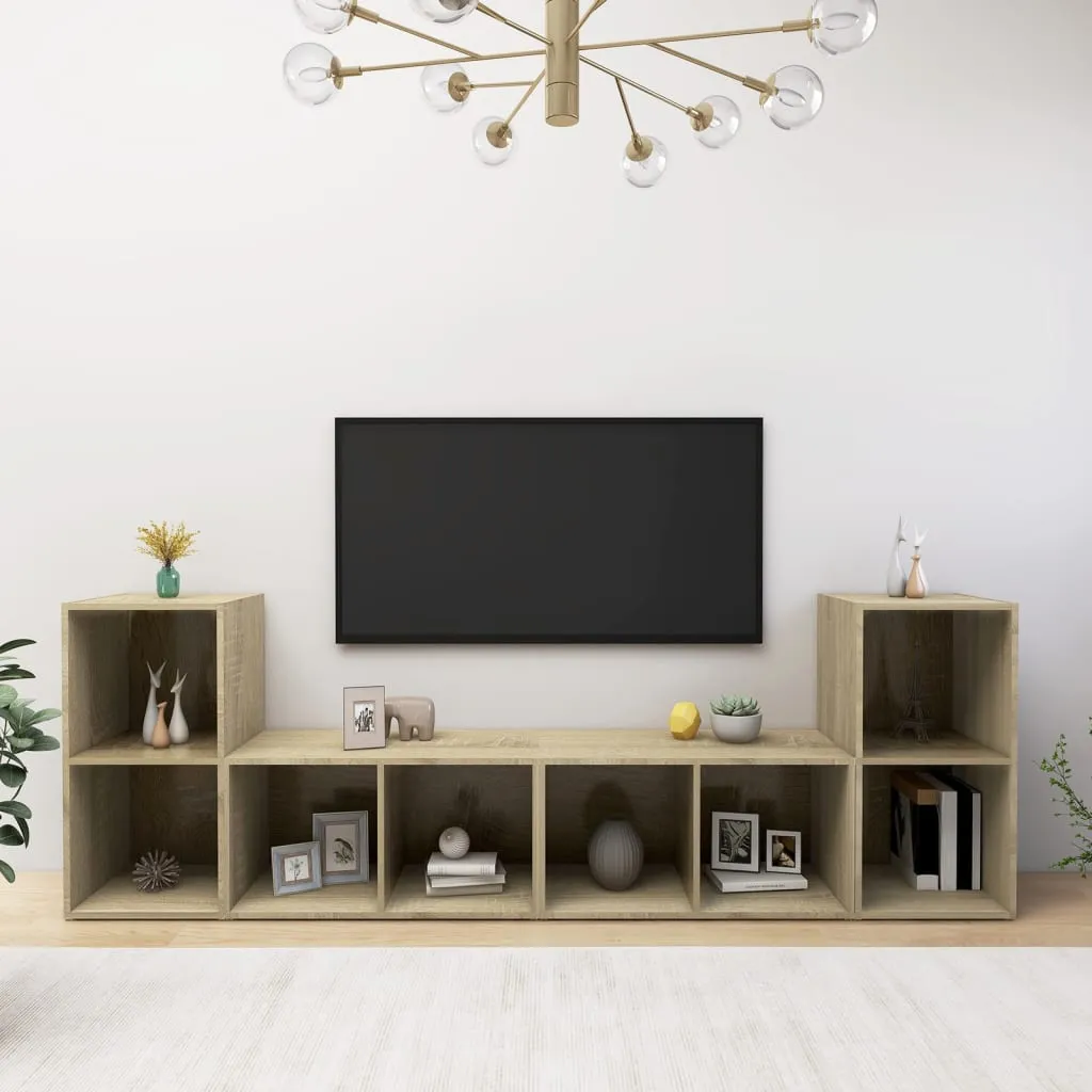 vidaXL Mobili TV 4 pz Rovere Sonoma 72x35x36,5 cm in Truciolato