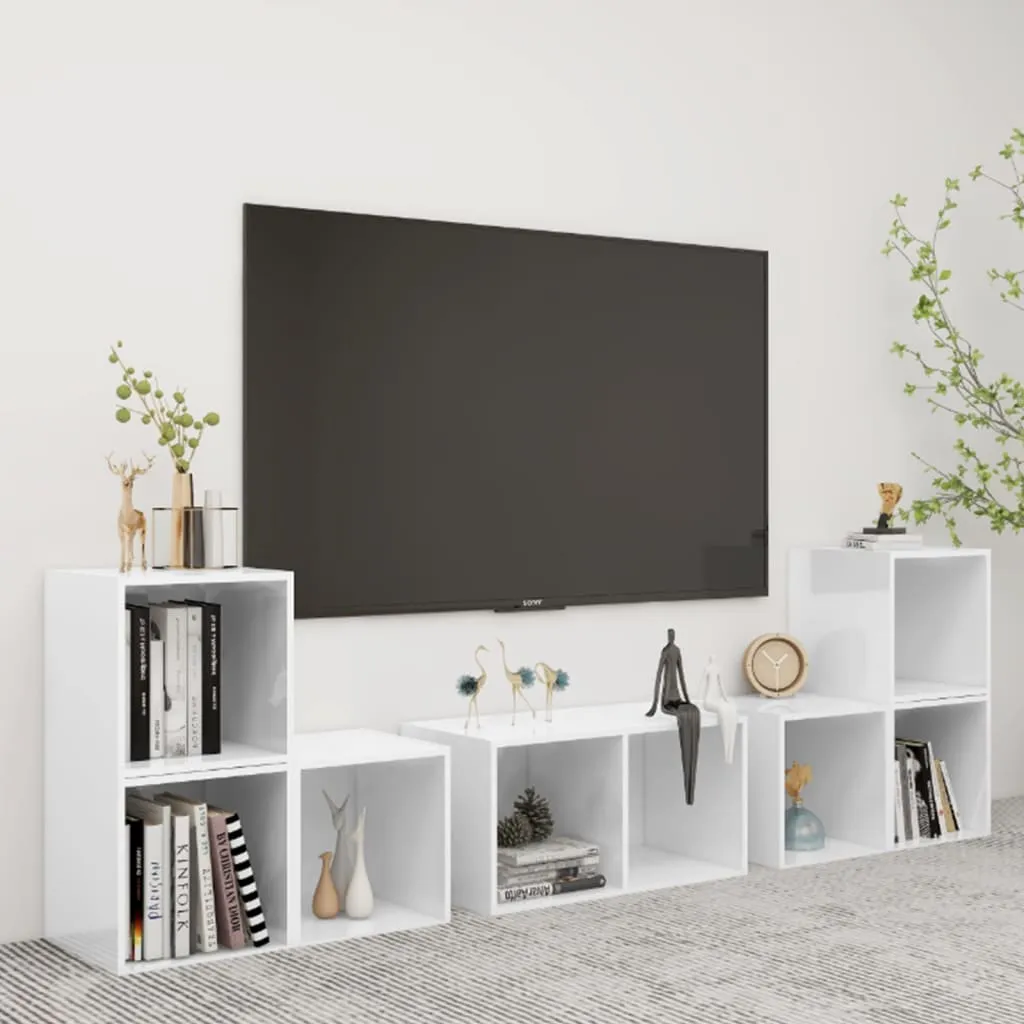 vidaXL Set Mobili TV 6 pz Bianco in Truciolato