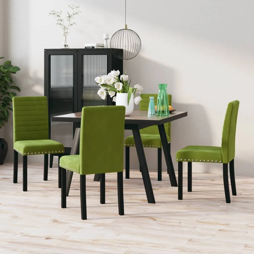 vidaXL Sedie da Pranzo 4 pz Verde Chiaro in Velluto