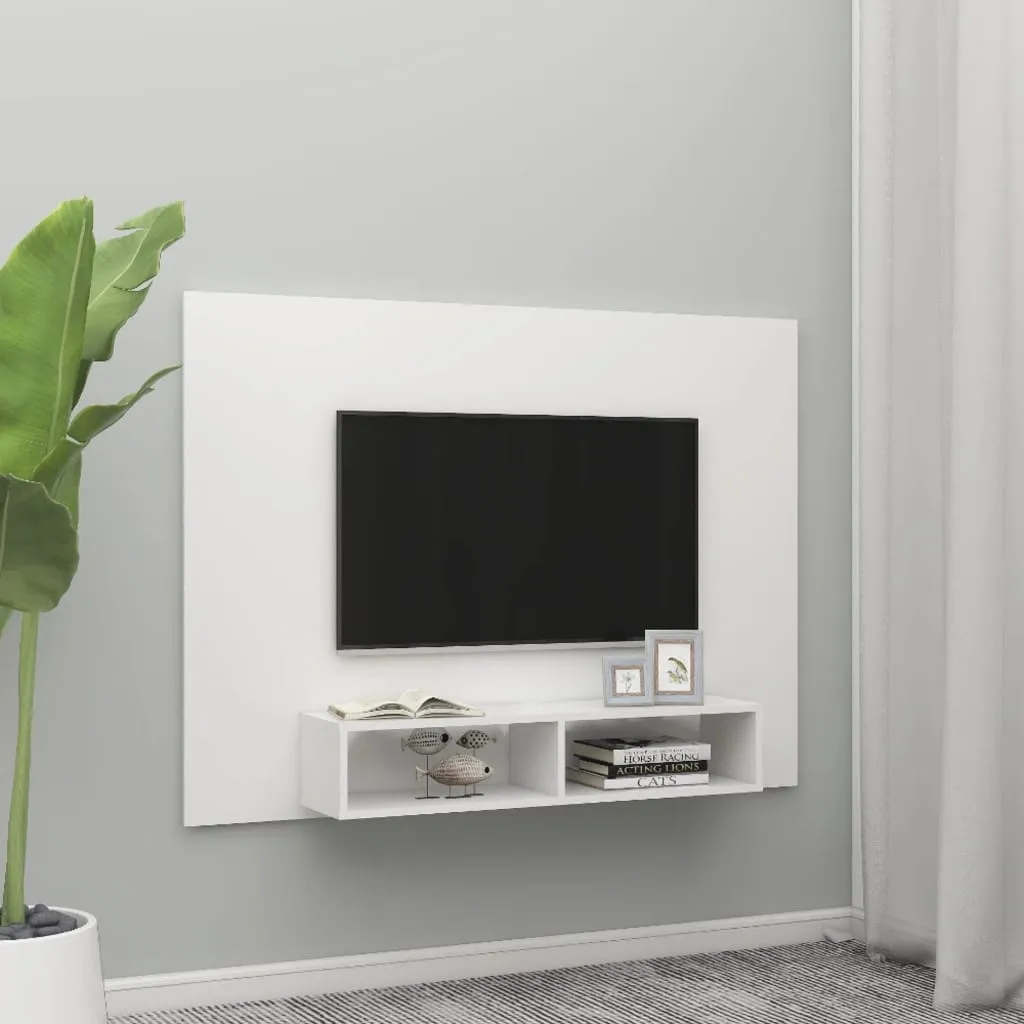 vidaXL Mobile TV a Muro Bianco 135x23,5x90 cm in Truciolato