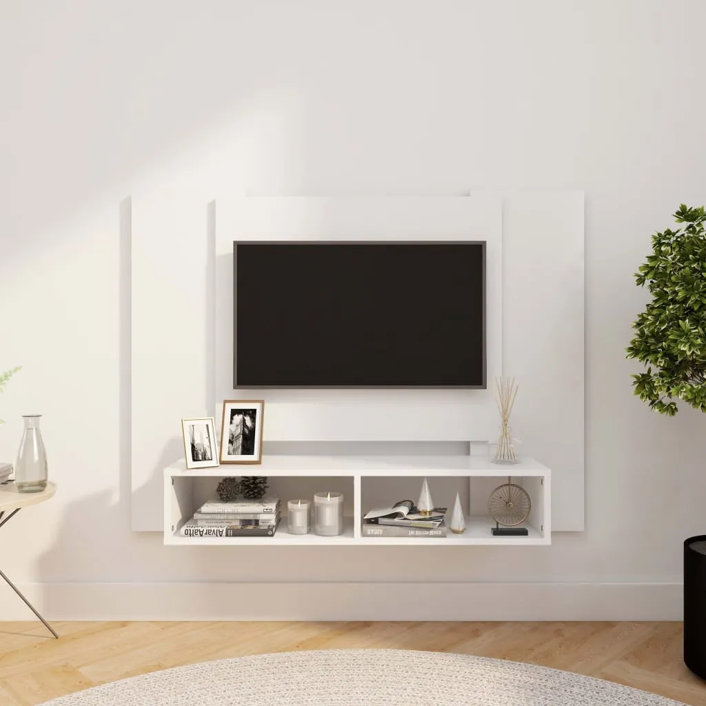 vidaXL Mobile TV a Muro Bianco 120x23,5x90 cm in Truciolato