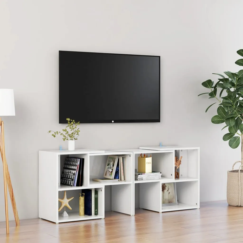 vidaXL Mobile TV Bianco Lucido 104x30x52 cm in Truciolato