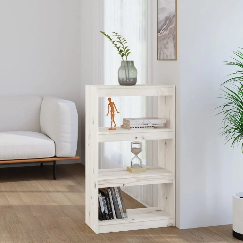 vidaXL Libreria/Divisorio Bianco 60x30x103,5 cm Legno Massello di Pino