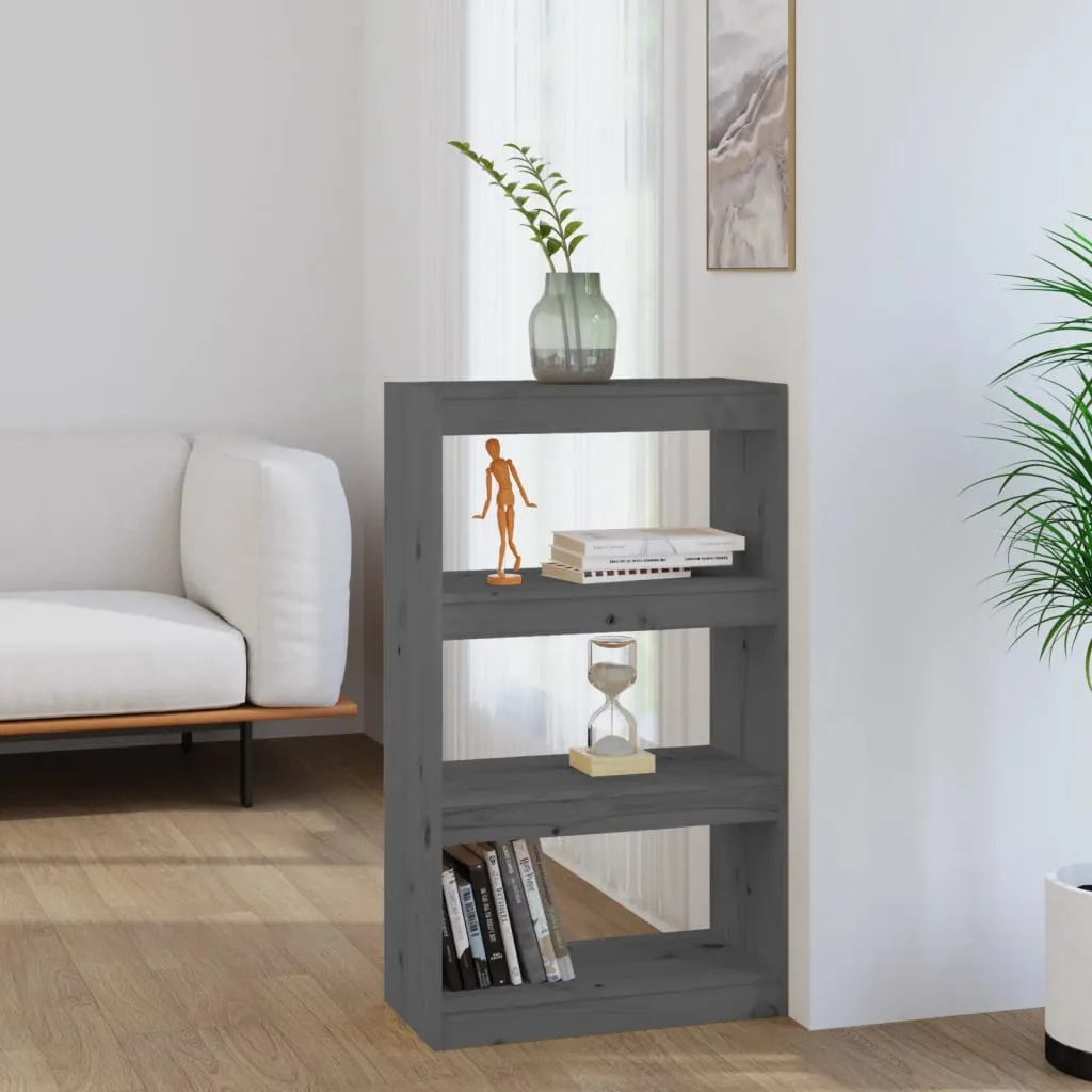 vidaXL Libreria/Divisorio Grigio 60x30x103,5 cm in Massello di Pino