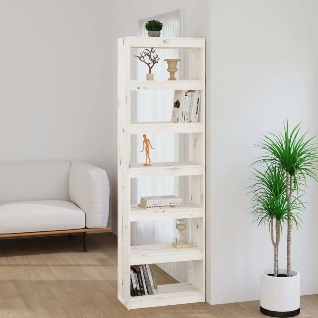 vidaXL Libreria/Divisorio Bianco 60x30x199,5 cm Legno Massello di Pino