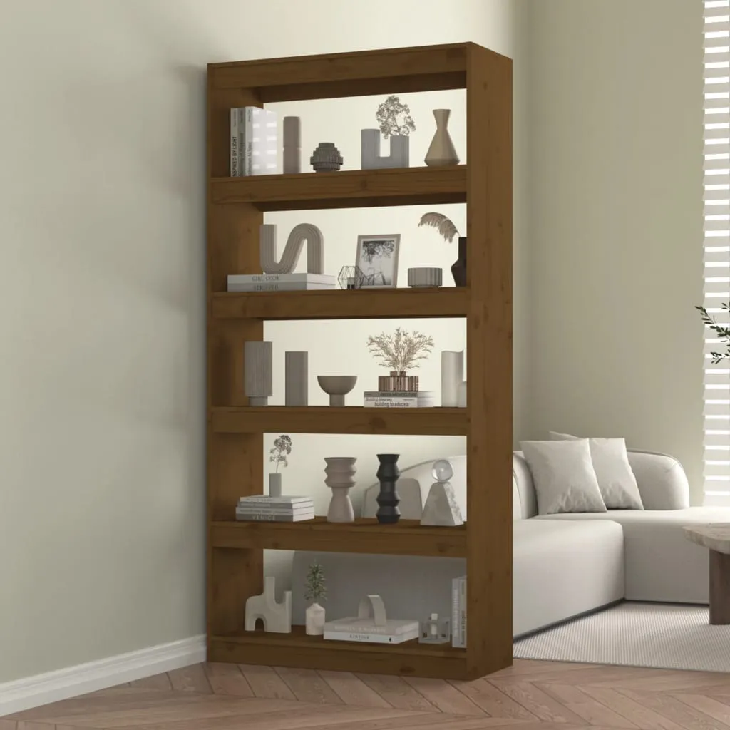 vidaXL Libreria/Divisorio Miele 80x30x167,4 cm Legno Massello di Pino