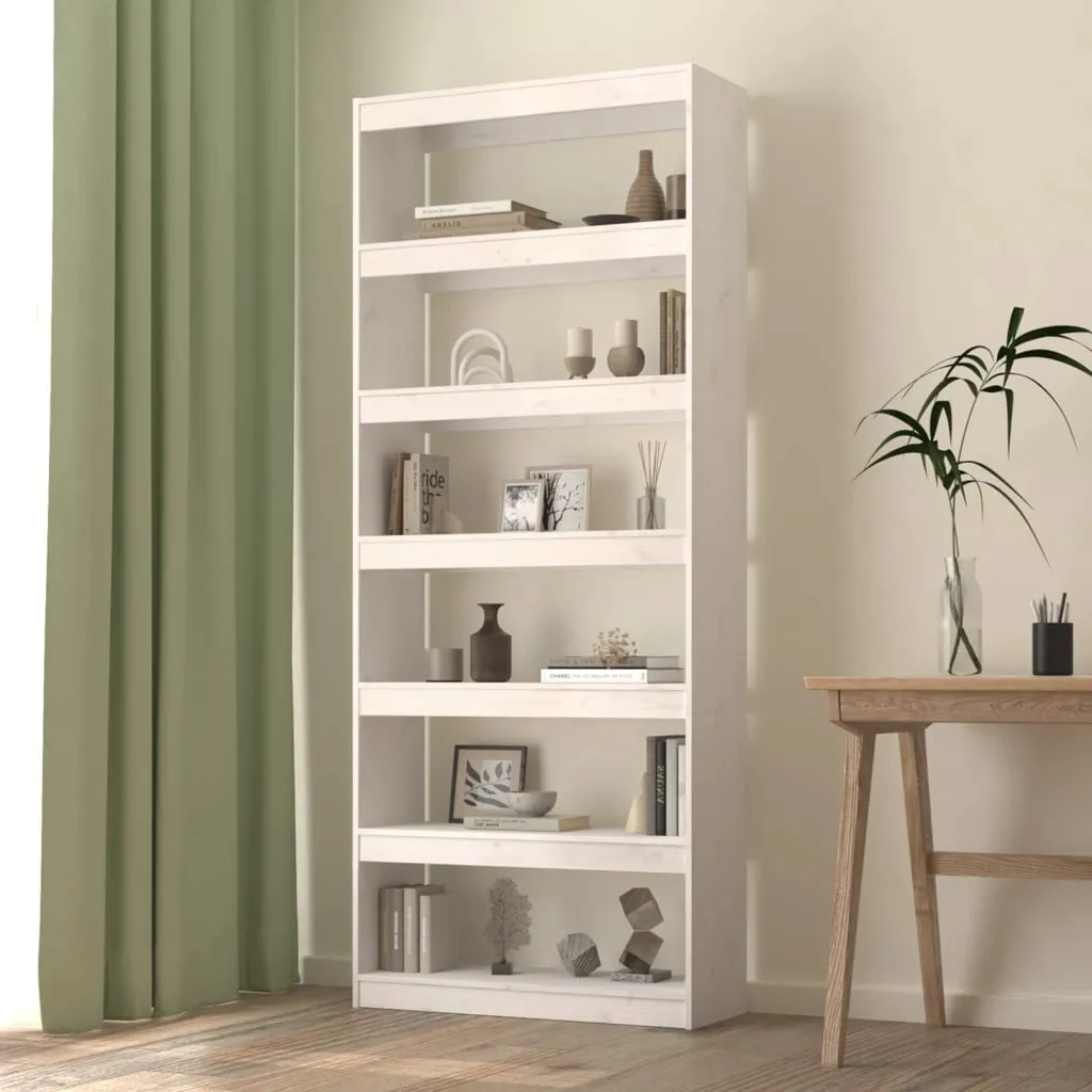 vidaXL Libreria/Divisorio Bianco 80x30x199,5 cm in Massello di Pino