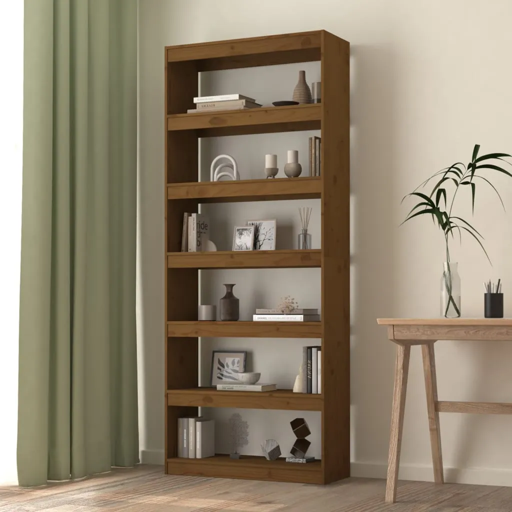 vidaXL Libreria/Divisorio Miele 80x30x199,5 cm Legno Massello di Pino