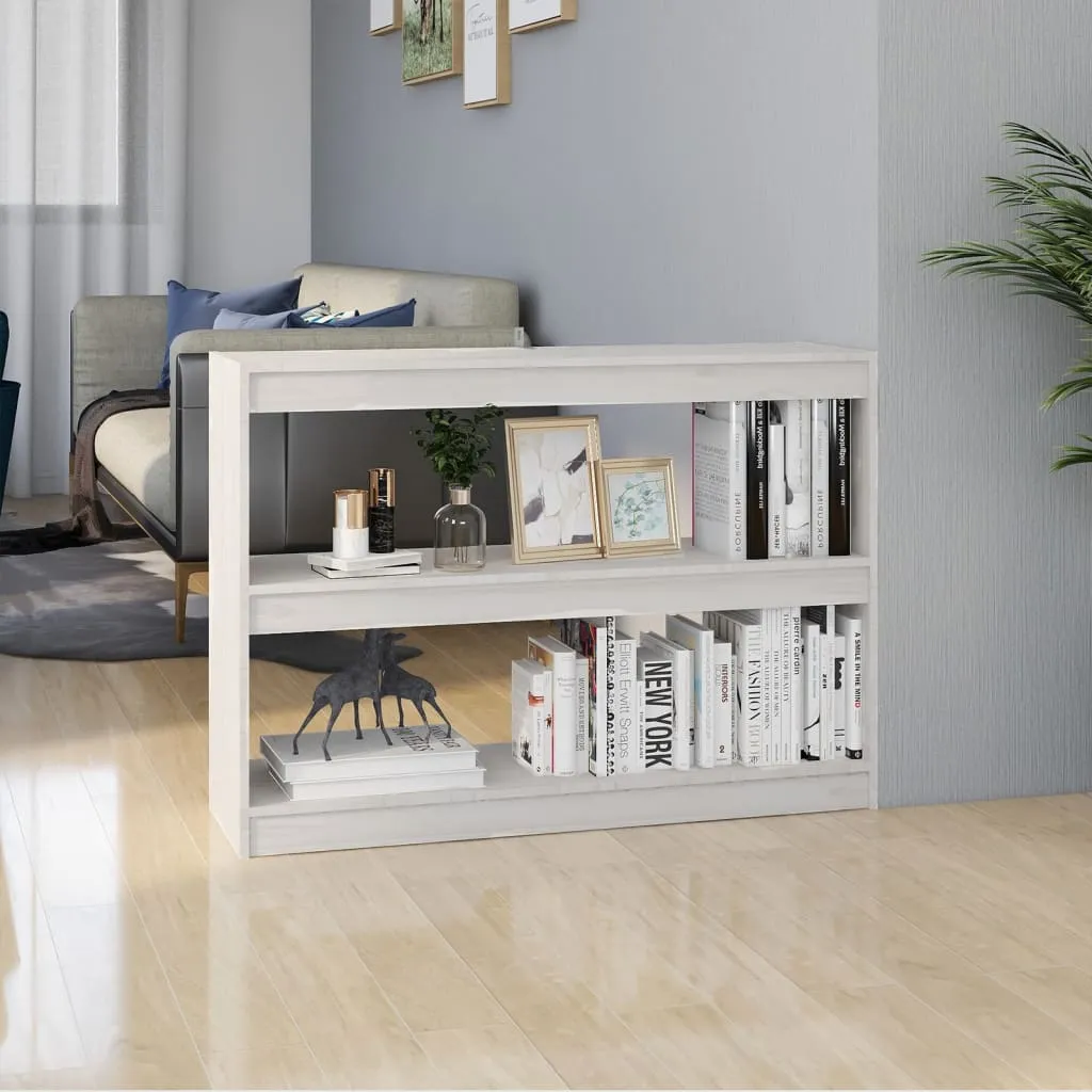 vidaXL Libreria/Divisorio Bianco 100x30x71,5 cm Legno Massello di Pino