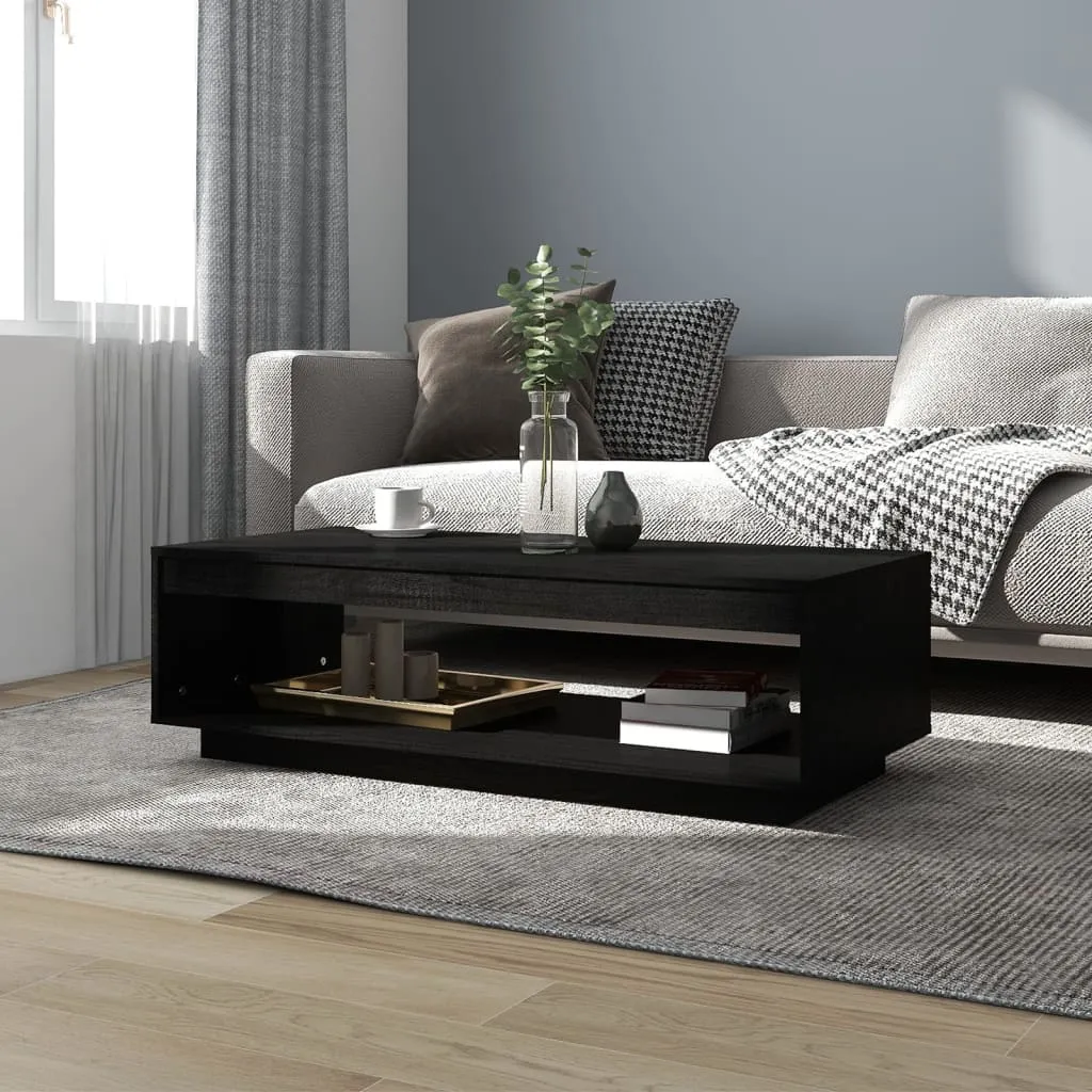 vidaXL Tavolino da Salotto Nero 110x50x33,5 cm Legno Massello di Pino