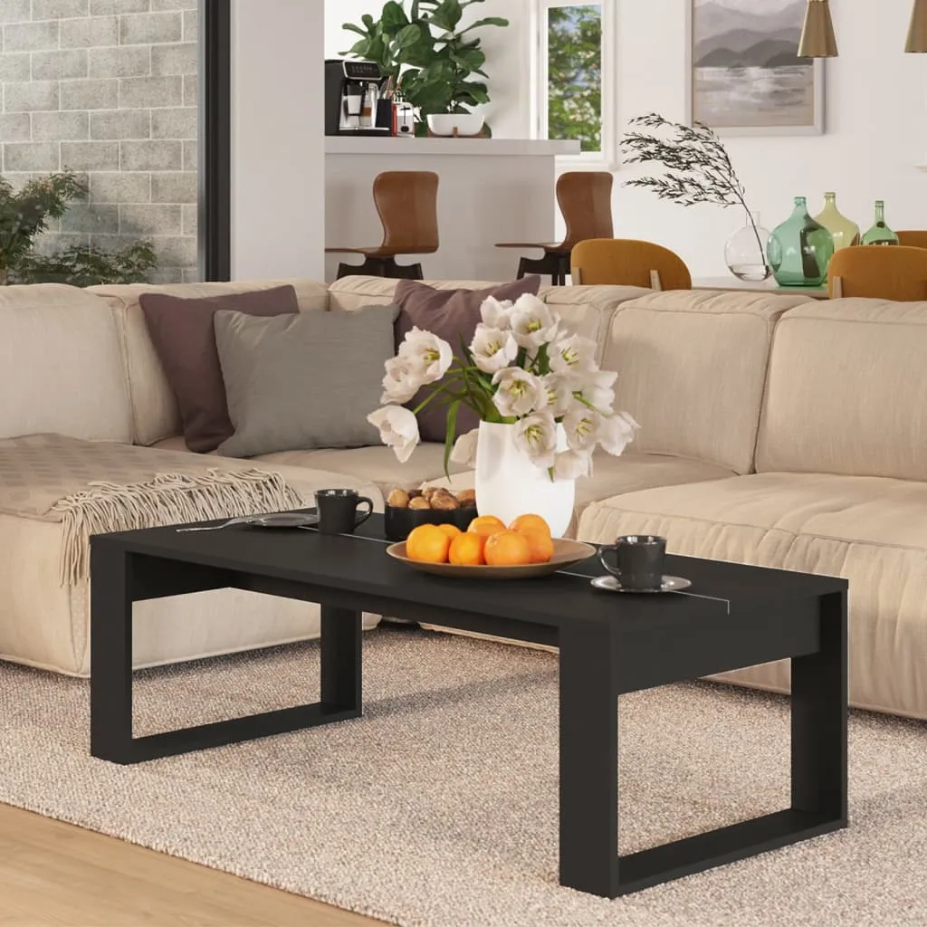 vidaXL Tavolino da Salotto Nero 110x50x35 cm in Legno Multistrato