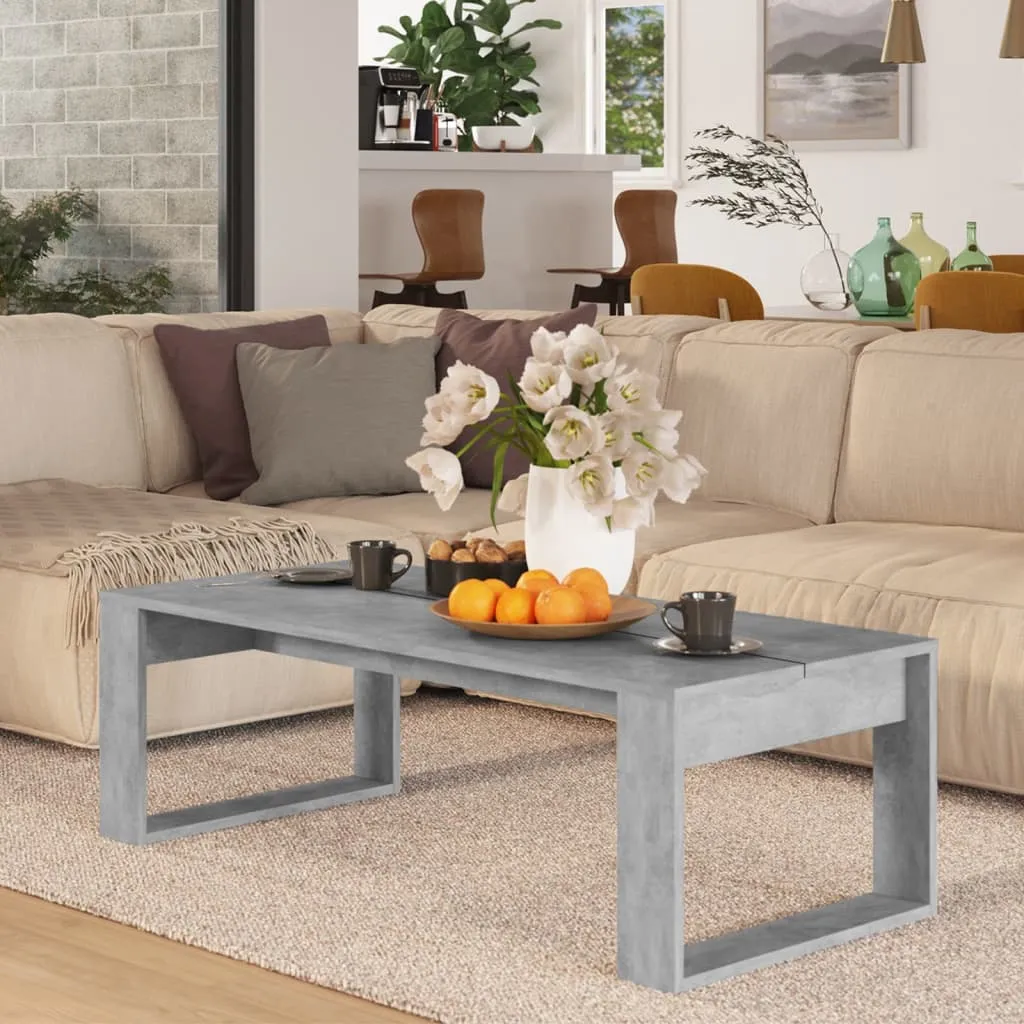 vidaXL Tavolino Salotto Grigio Cemento 110x50x35 cm Legno Multistrato