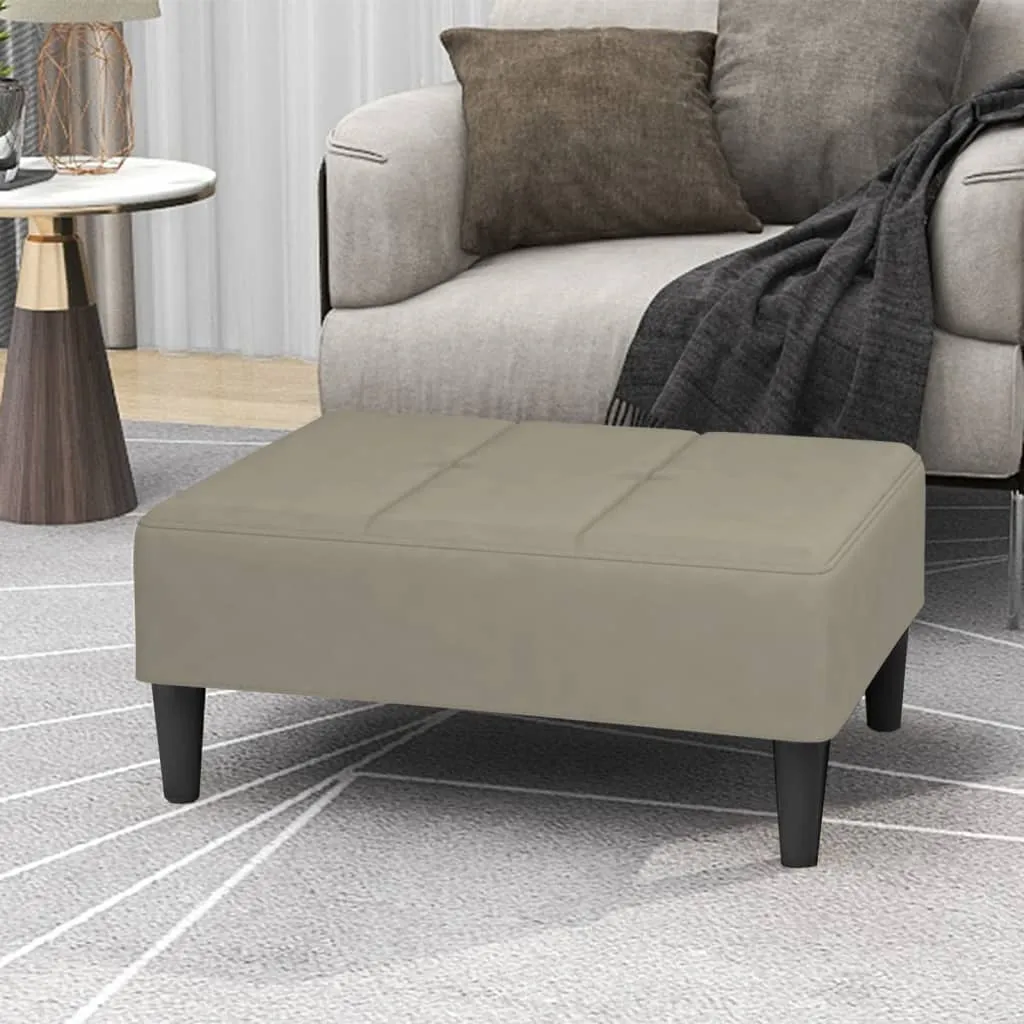 vidaXL Poggiapiedi Grigio Chiaro 78x56x32 cm in Velluto