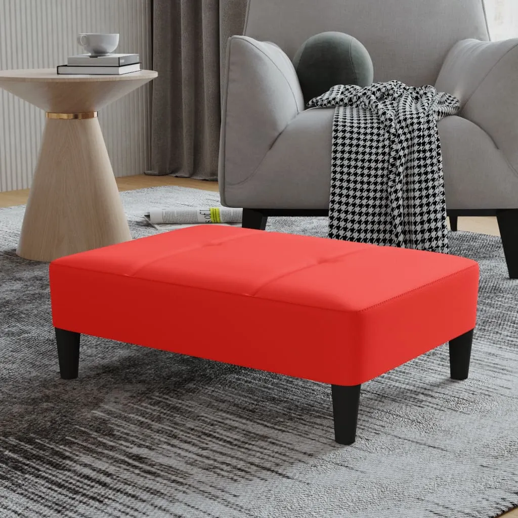 vidaXL Poggiapiedi Rosso 78x56x32 cm in Similpelle