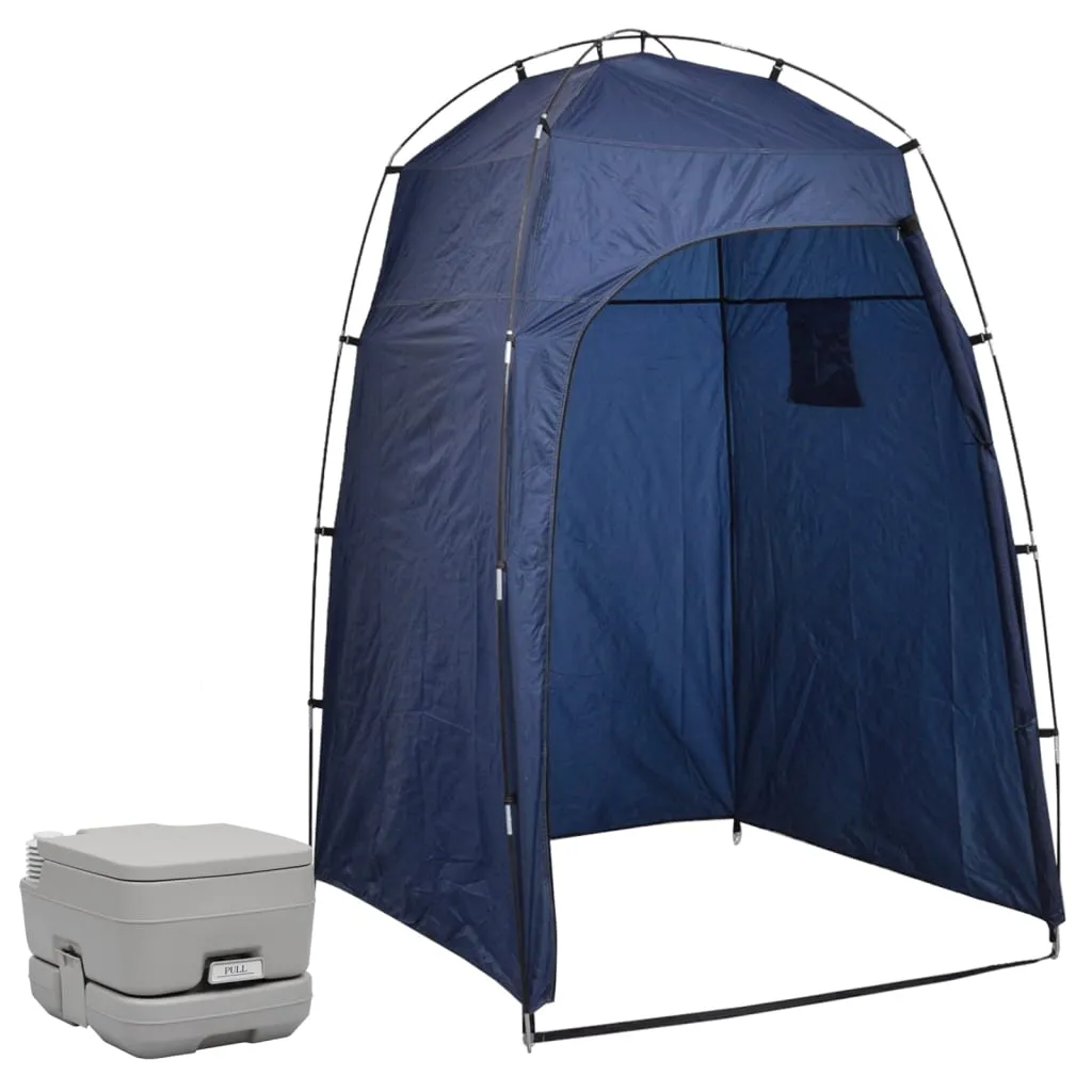 vidaXL Toilette Portatile da Campeggio con Tenda 10+10 L