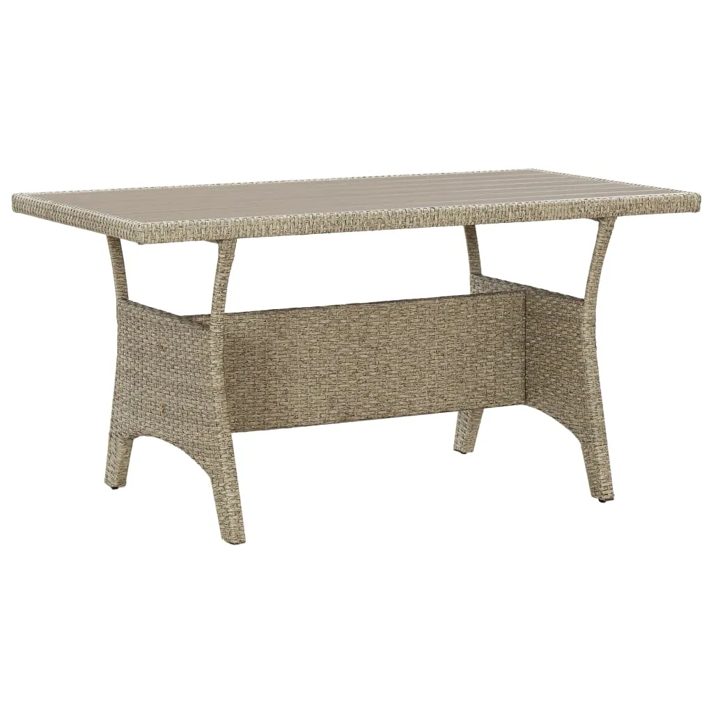 vidaXL Tavolo da Giardino Grigio 120x70x66 cm in Polyrattan