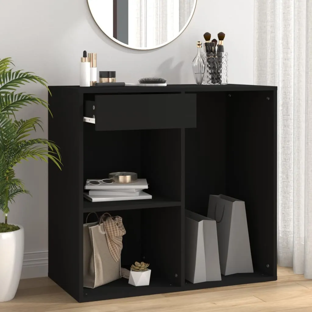 vidaXL Armadietto per Cosmetici Nero 80x40x75 cm in Legno Multistrato