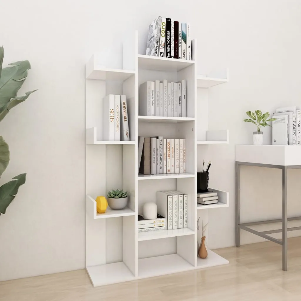 vidaXL Libreria Bianca 86x25,5x140 cm in Legno Multistrato