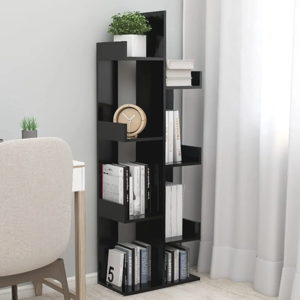 vidaXL Libreria Nera 48x25,5x140 cm in Legno Multistrato