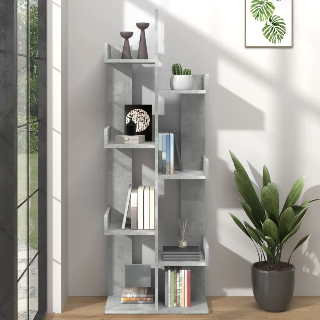 vidaXL Libreria Grigio Cemento 48x25,5x140 cm in Truciolato