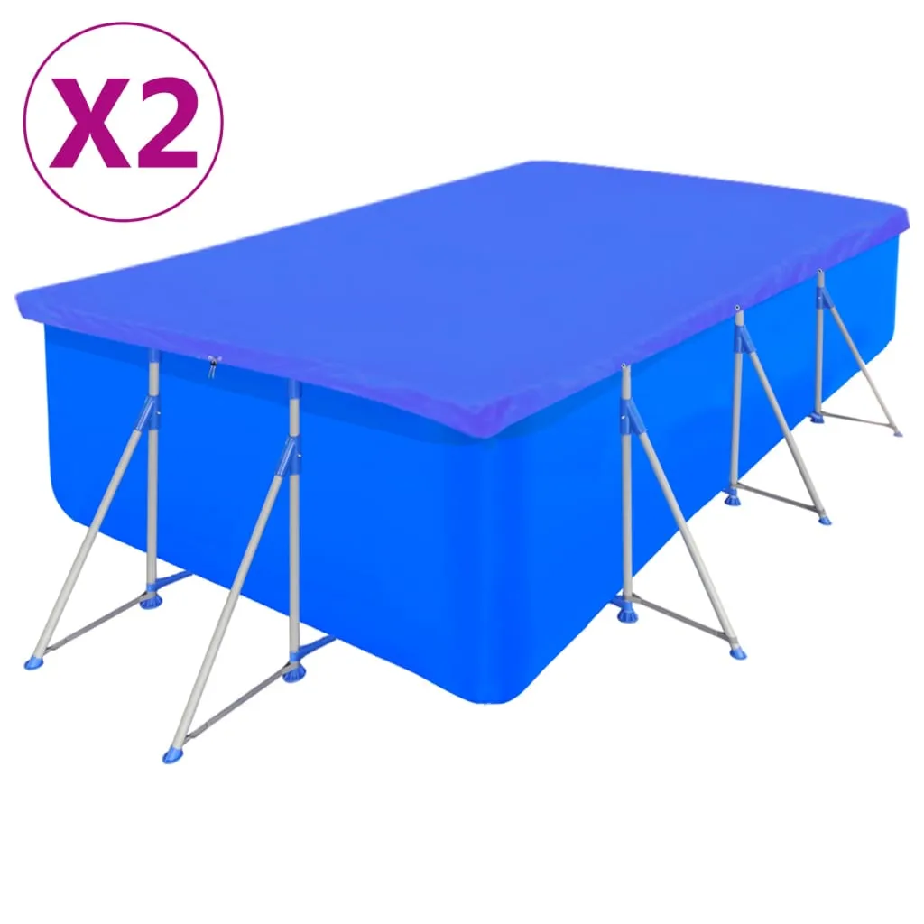 vidaXL Coperture per Piscina 2 pz PE Rettangolari 90 g/mq 394x207 cm