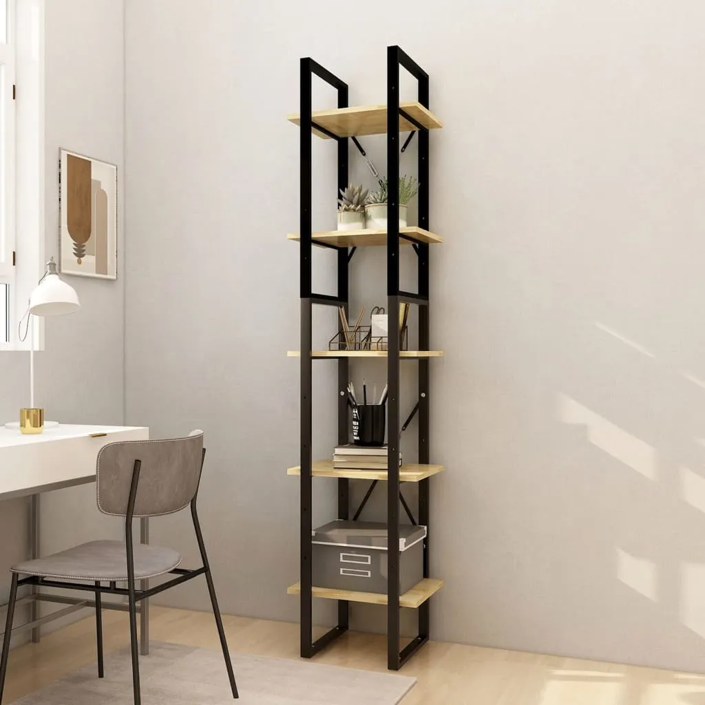 vidaXL Libreria a 5 Ripiani Marrone 40x30x175 cm in Legno di Pino