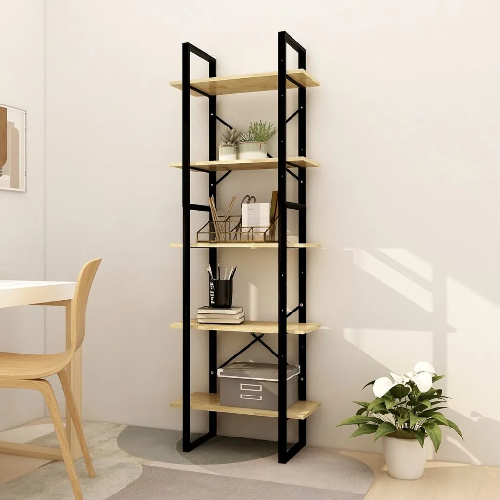 vidaXL Libreria a 5 Ripiani 60x30x175 cm in Legno Massello di Pino