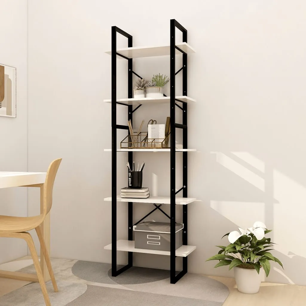 vidaXL Libreria a 5 Ripiani Bianca 60x30x175 cm in Legno di Pino