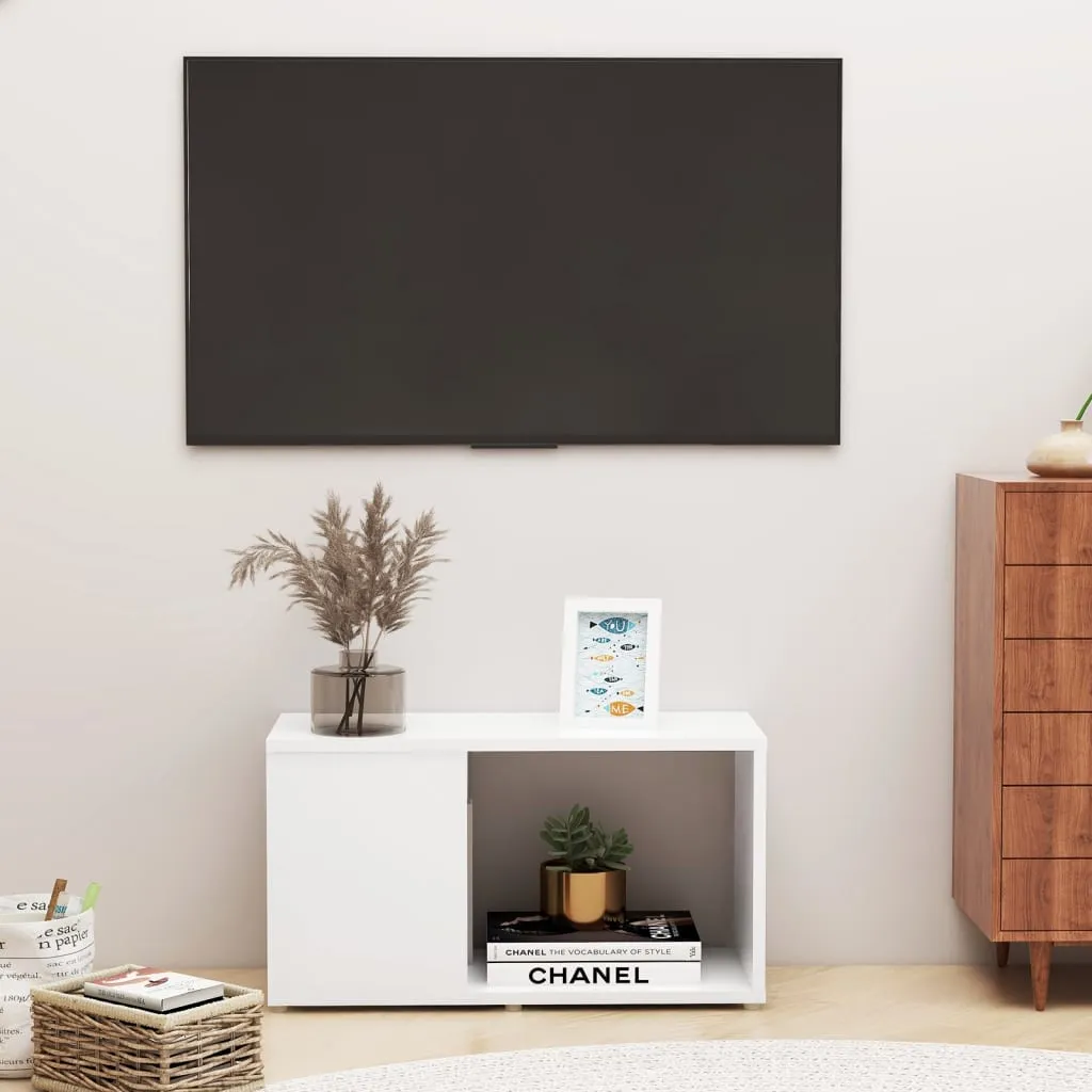 vidaXL Mobile Porta TV Bianco 60x24x32 cm in Legno Multistrato