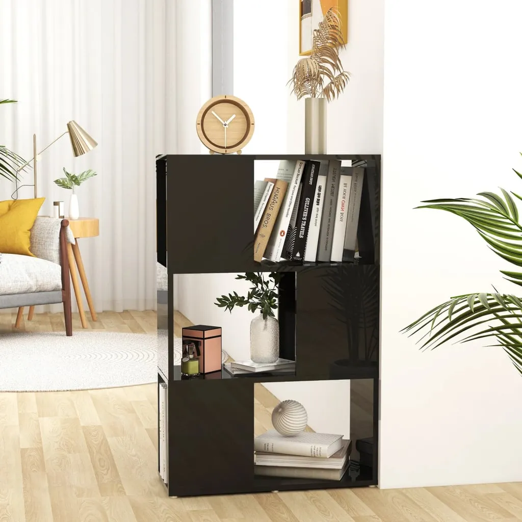 vidaXL Libreria/Divisorio Nero Lucido 60x24x94 cm in Truciolato