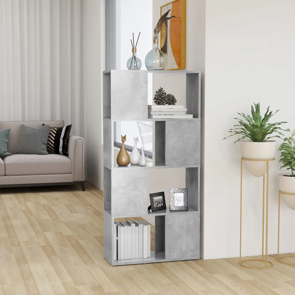 vidaXL Libreria/Divisorio Grigio Cemento 60x24x124,5 cm