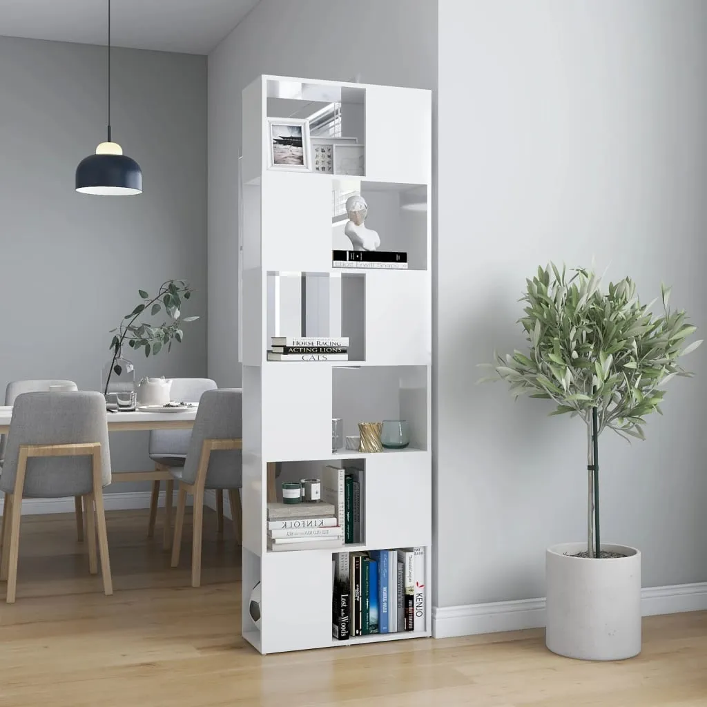 vidaXL Libreria/Divisorio Bianco Lucido 60x24x186 cm