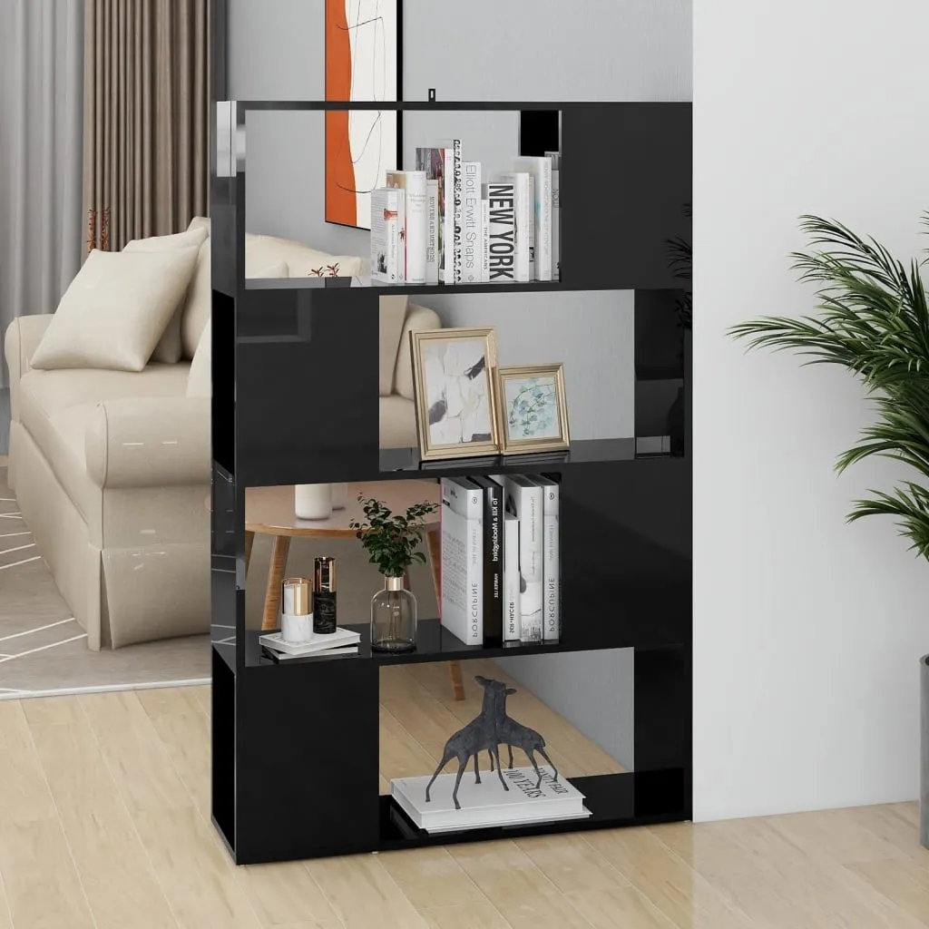 vidaXL Libreria/Divisorio Nero Lucido 80x24x124,5 cm