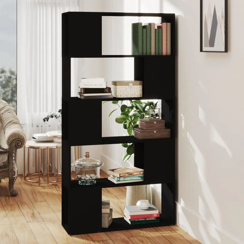 vidaXL Libreria/Divisorio Nero 80x24x155 cm in Truciolato