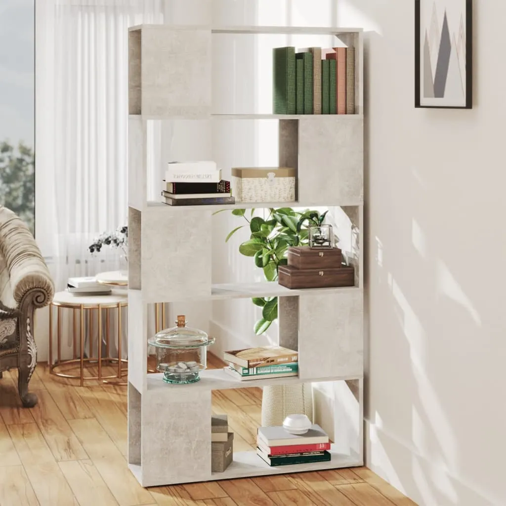 vidaXL Libreria/Divisorio Grigio Cemento 80x24x155 cm in Truciolato