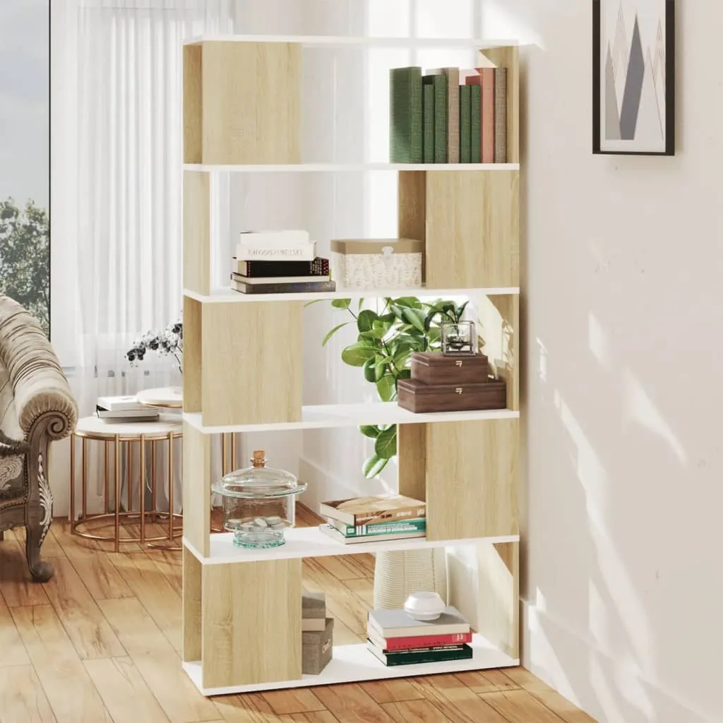 vidaXL Libreria Divisorio Bianco Rovere Sonoma 80x24x155 cm Truciolato