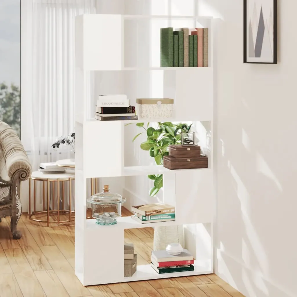 vidaXL Libreria Divisorio Bianco Lucido 80x24x155 cm in Truciolato