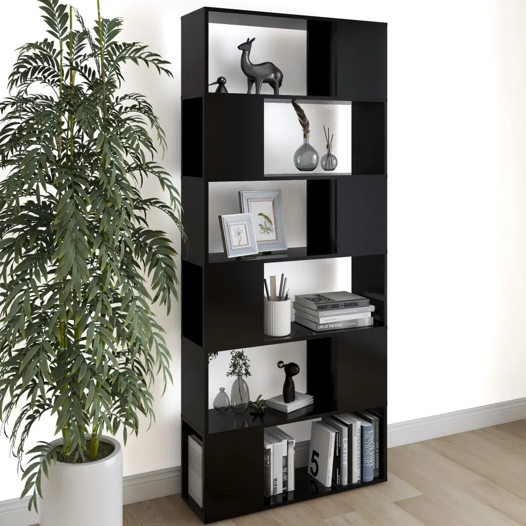 vidaXL Libreria/Divisorio Nero 80x24x186 cm in Truciolato