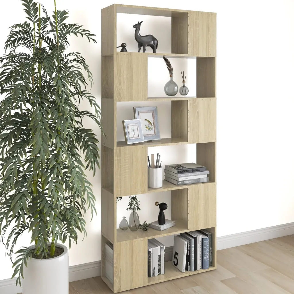 vidaXL Libreria/Divisorio Rovere Sonoma 80x24x186 cm in Truciolato