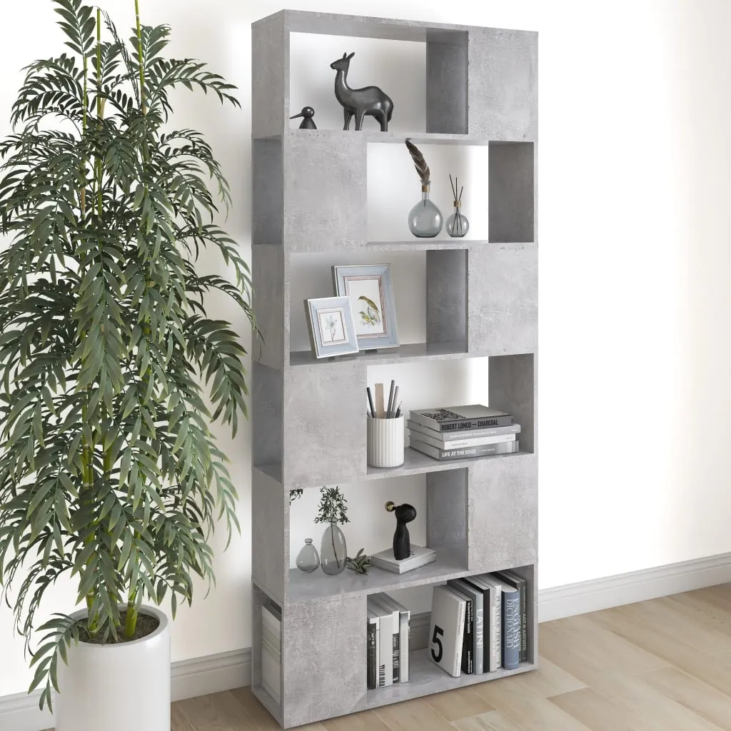 vidaXL Libreria/Divisorio Grigio Cemento 80x24x186 cm in Truciolato