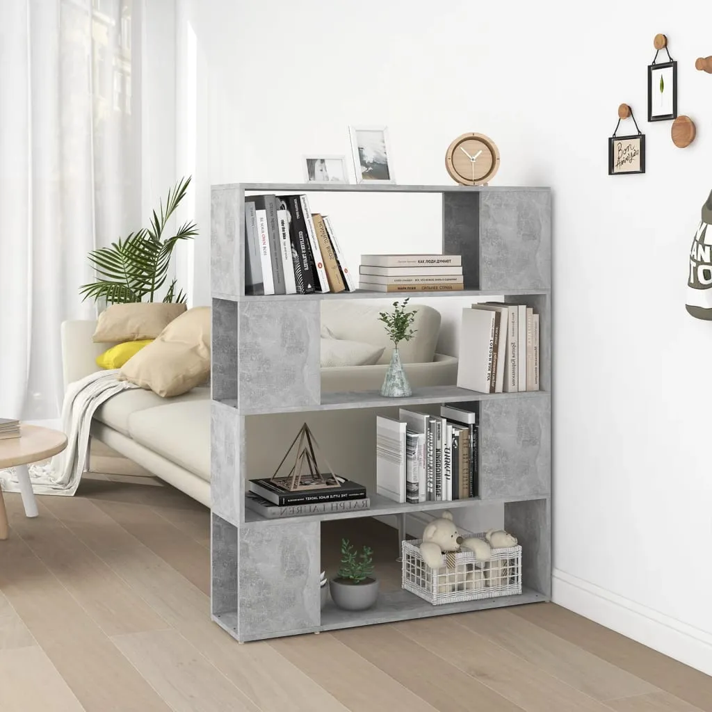 vidaXL Libreria/Divisorio Grigio Cemento 100x24x124 cm