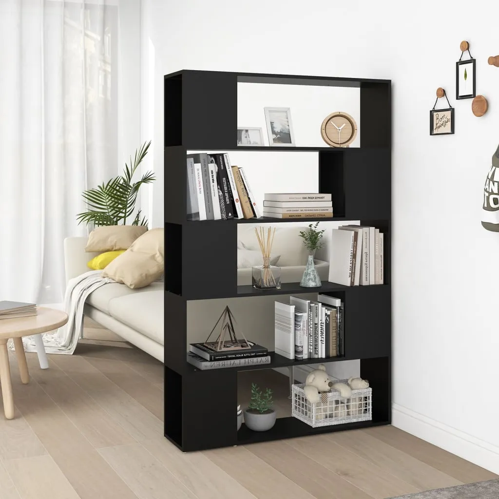 vidaXL Libreria/Divisorio Nero 100x24x155 cm in Truciolato