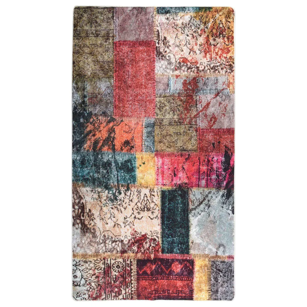 vidaXL Tappeto Lavabile Patchwork 190x300 cm Multicolore Antiscivolo