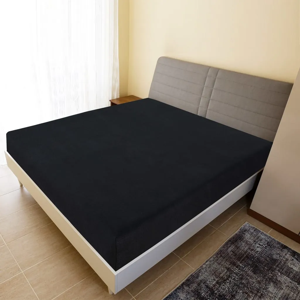 vidaXL Lenzuolo con Angoli Jersey Nero 140x200 cm Cotone