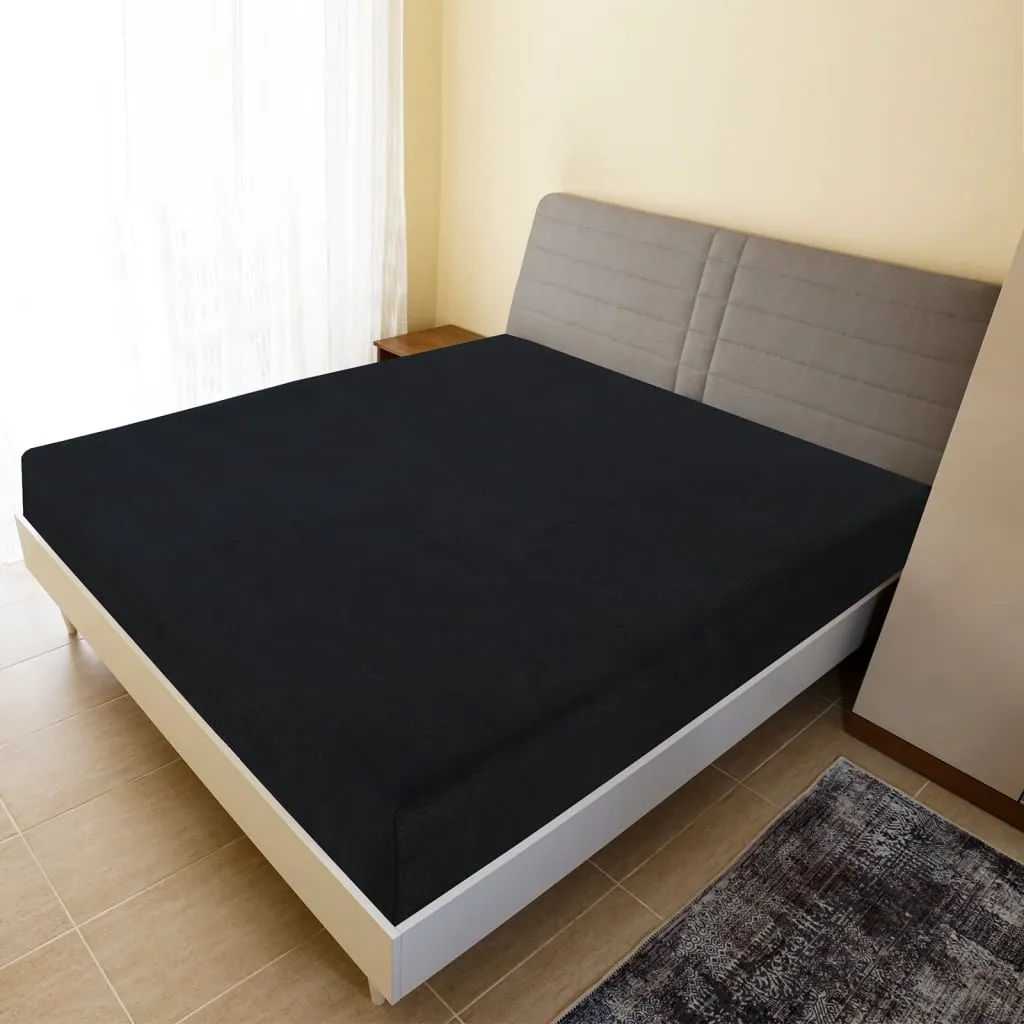 vidaXL Lenzuolo con Angoli Jersey Nero 160x200 cm Cotone