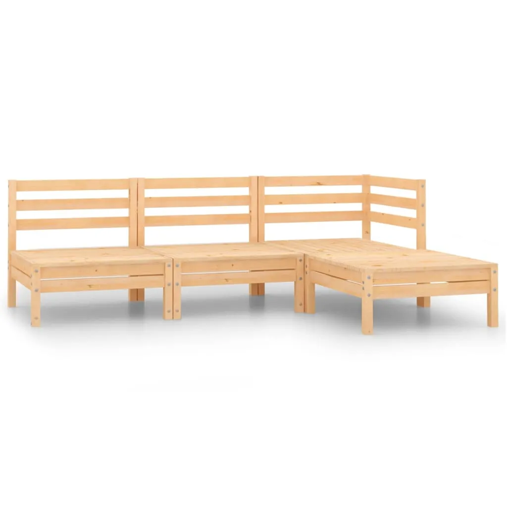 vidaXL Set Salotto da Giardino 4 pz in Legno Massello di Pino